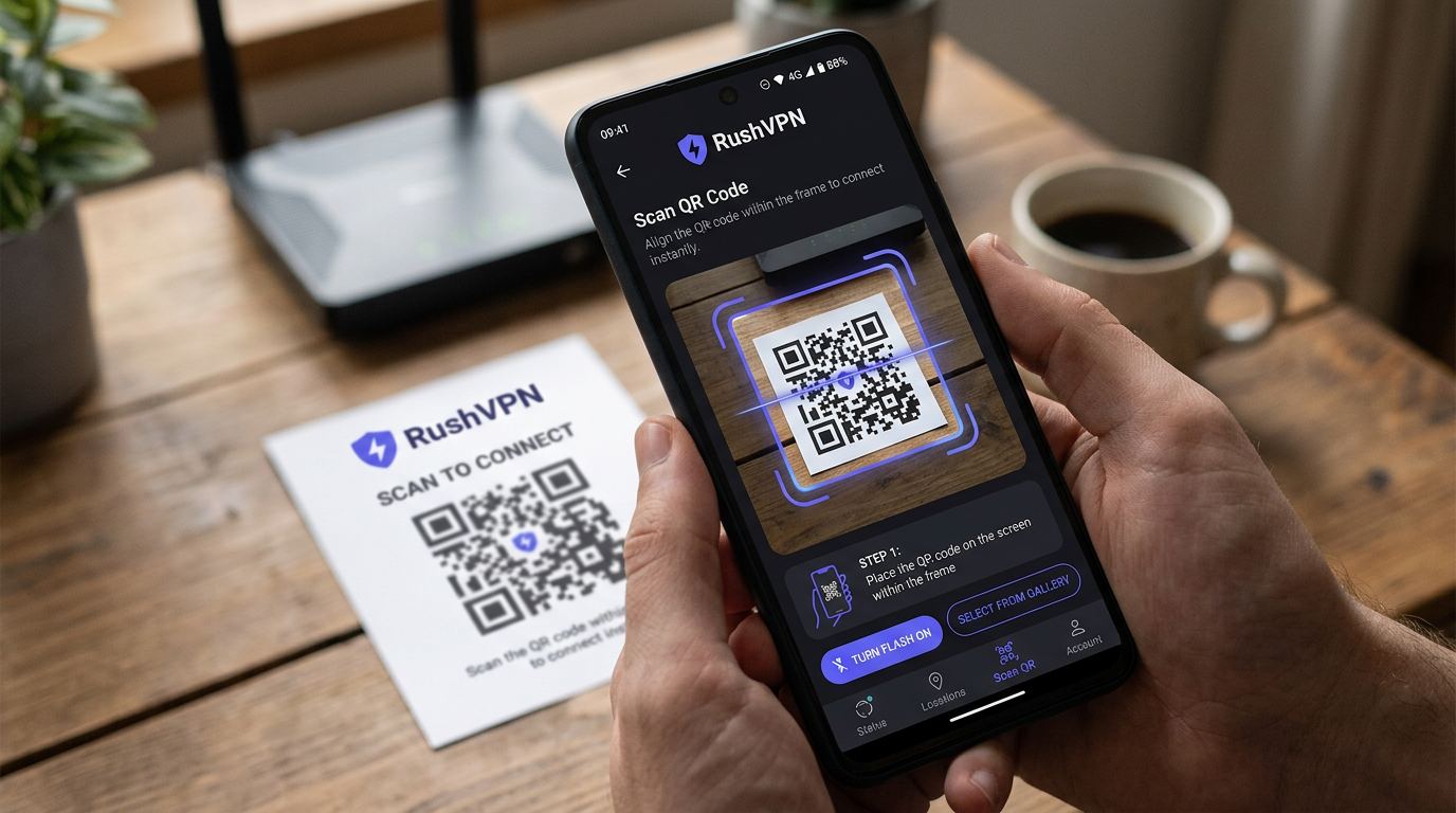 Импорт профиля через сканирование QR в клиенте.